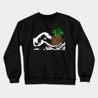 Pineapple at Sea Wave Crewneck Sweatshirt